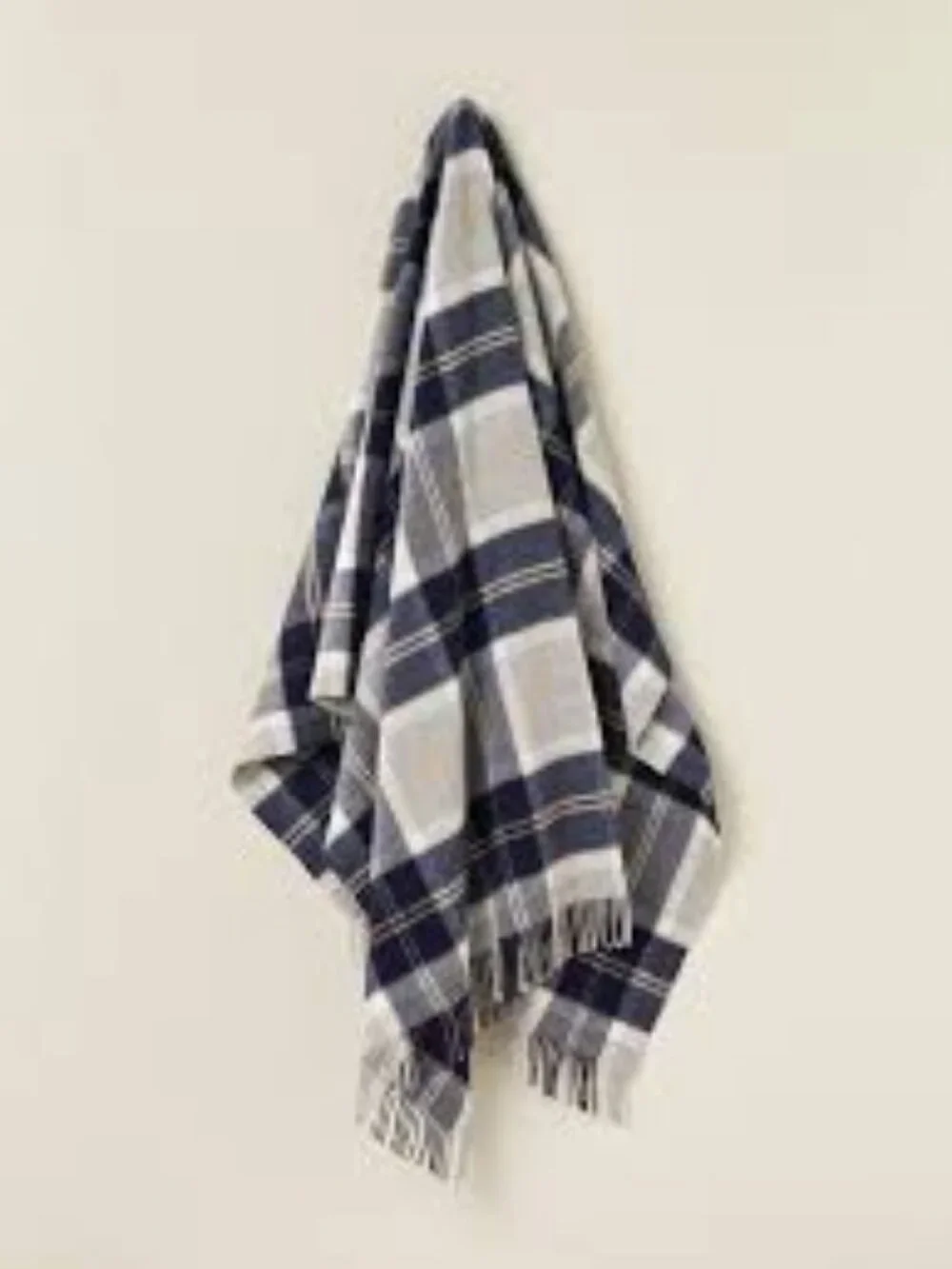 Clans Scotland Bannockbane Silver Tartan Wool Blend Fringe Blanket  60